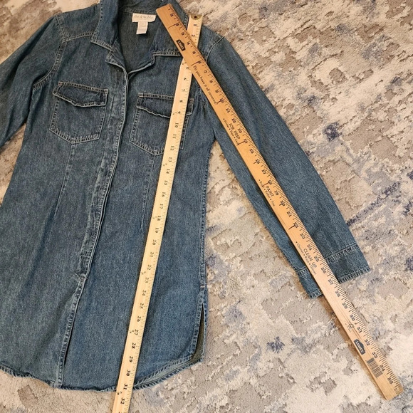 J. Jill Out of the blue denim mini dress tunic.  L/S button front. Size XS - Picture 13 of 14